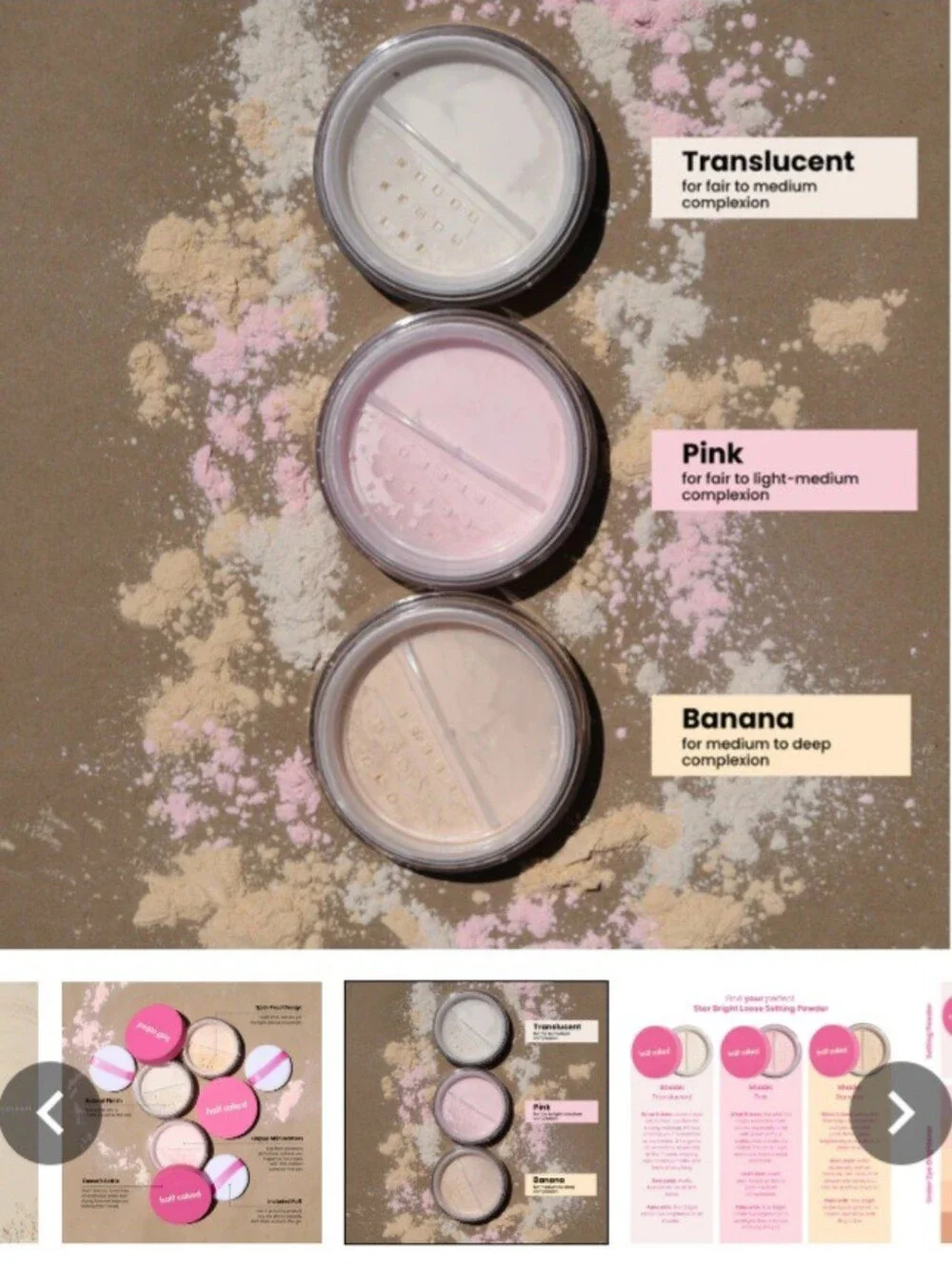 🎉3•$13/4•$16🎉 HALF CAKED Star Bright Mini Loose Setting Powder in Pink